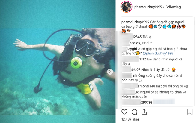 Bị một shop online tranh thủ quảng cáo trong ảnh mình đi lặn biển, Đức Huy U23 liền xéo xắt đáp trả đúng phong cách vựa muối - Ảnh 1.