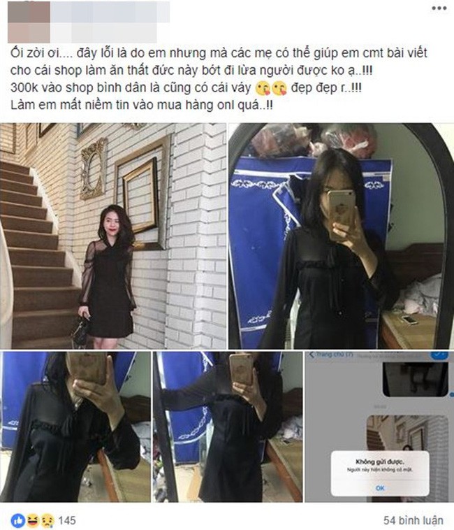 Chi 300k mua váy sang chảnh, đã phải nhận về chiếc giẻ lau cao cấp, cô gái còn bị cửa hàng chặn luôn Facebook - Ảnh 1.