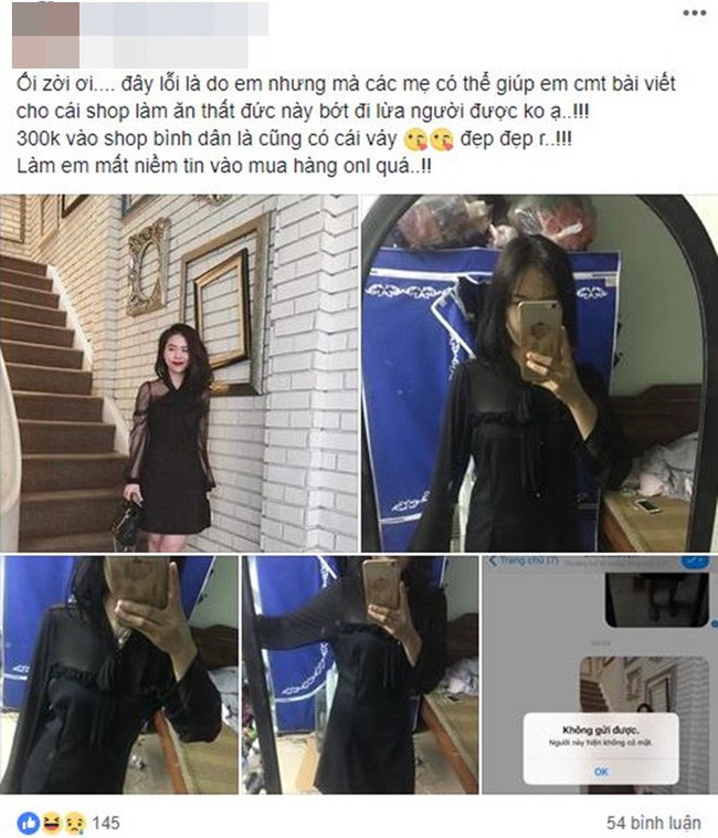 Chi 300k mua v&aacute;y sang chảnh, đ&atilde; phải nhận về chiếc giẻ lau cao cấp, c&ocirc; g&aacute;i c&ograve;n bị cửa h&agrave;ng chặn lu&ocirc;n Facebook - Ảnh 1.