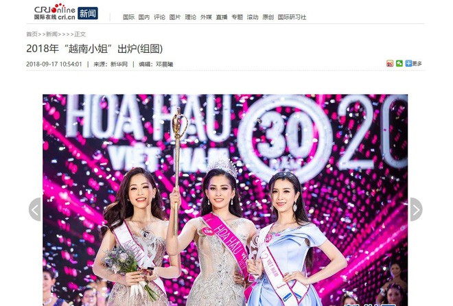 Hoa hậu Trần Tiểu Vy được báo Trung Quốc khen ngợi - Ảnh 3.