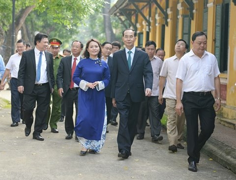 Ngôi trường lần cuối Chủ tịch nước Trần Đại Quang đánh trống khai giảng - Ảnh 1.