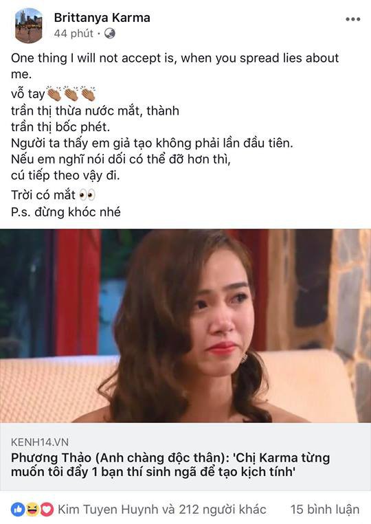 Nàng béo Karma sau khi bị Phương Thảo tố cố tình tạo drama: Trần Thị Dư Nước Mắt thành Trần Thị Bốc Phét - Ảnh 4.