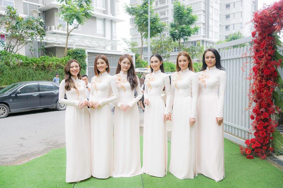 Đám hỏi Lan Khuê, dàn phù dâu toàn các chân dài The Face Việt Nam - Ảnh 1.