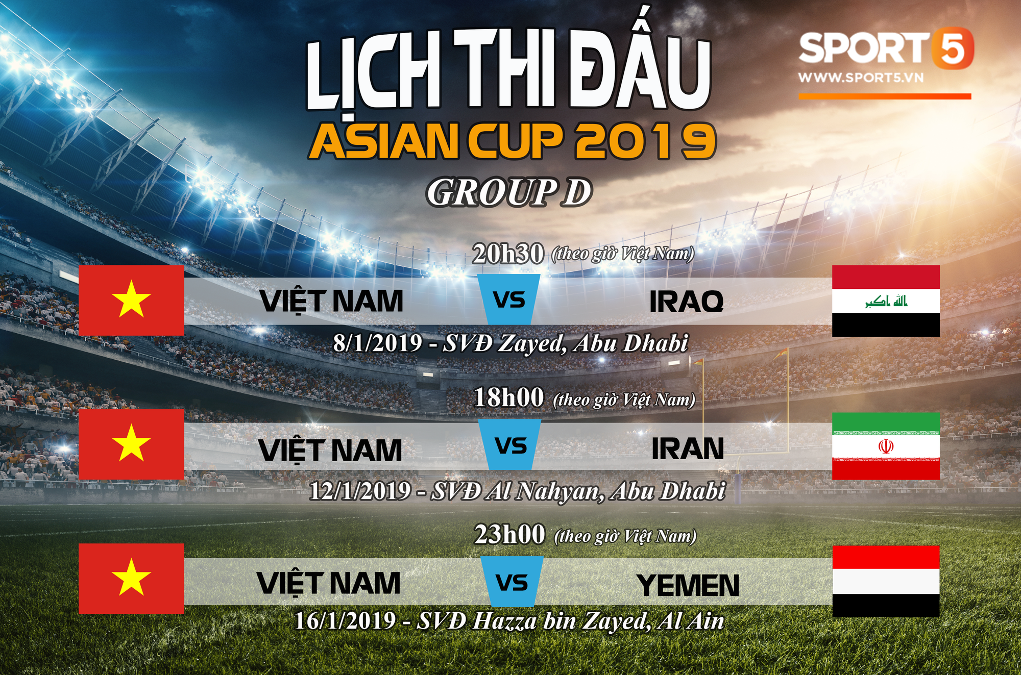 Tuyển Việt Nam được phục vụ tiêu chuẩn 5 sao khi dự Asian Cup 2019 tại UAE - Ảnh 1.