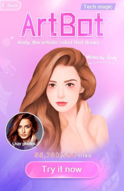 Meitu Artbot là một ứng dụng biến đổi hình ảnh thành nam thần vô cùng thú vị và độc đáo. Với Meitu Artbot, bạn có thể tạo ra những tác phẩm nghệ thuật độc đáo từ những bức ảnh. Bộ lọc tuyệt đẹp giúp bạn tạo ra những bức ảnh đầy sáng tạo và đẹp mắt. Hãy cùng tải về và trải nghiệm ngay bây giờ!