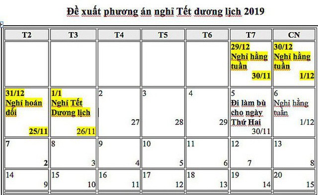 LỊCH NGHỈ TẾT DƯƠNG LỊCH 2019: Nghỉ 4 ngày liên tục- Ảnh 1.