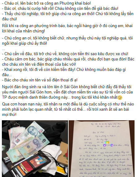 Bị giật túi xách ở Sài Gòn nhưng chàng trai 9x Hà Nội lại may mắn thấy được sự tử tế của những người dưng - Ảnh 1.