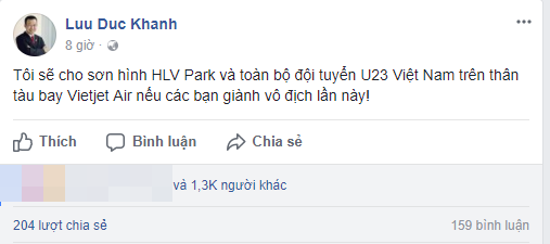 Vietjet Air sẽ sơn hình U23 Việt Nam và HLV Park lên máy bay nếu đội tuyển vô địch? - Ảnh 1.