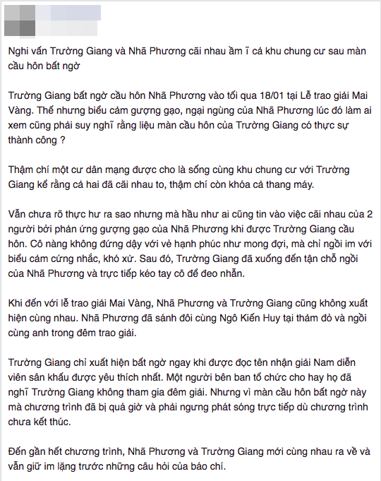 Trường Giang và Nhã Phương khóa thang máy, cãi nhau ầm ĩ cả khu chung cư sau màn cầu hôn bất ngờ? - Ảnh 3.