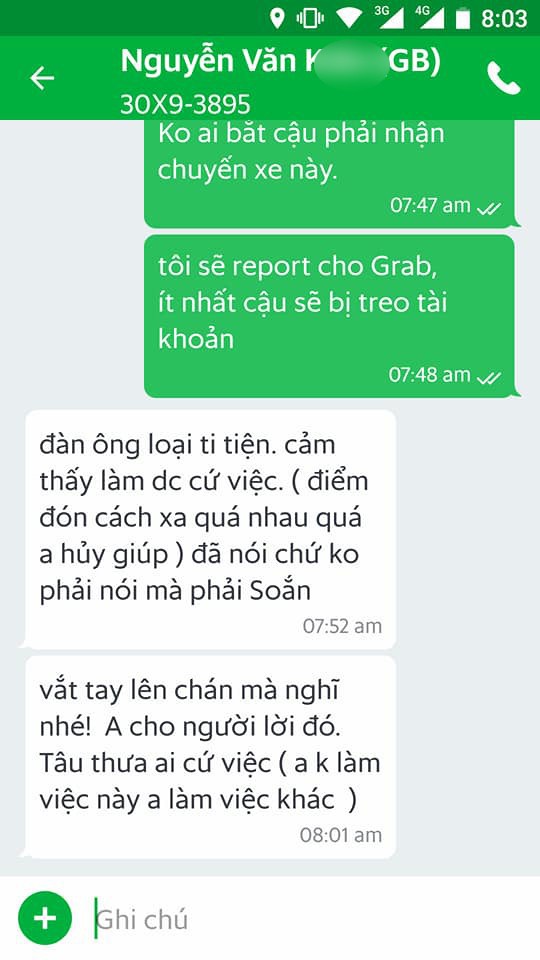 Gọi Grab cho con đi học 20 phút không đến đón, chủ nhà còn bị tài xế nhắn tin chê kênh kiệu - Ảnh 2.