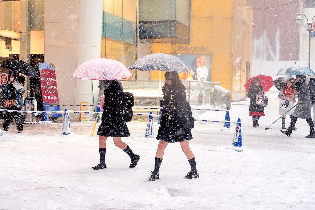 Mặc cho tuyết rơi trắng trời, nữ sinh Nhật Bản vẫn kiên cường diện váy ngắn xinh xắn tới trường - Ảnh 11.