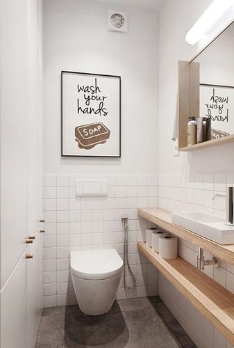 Cách sắp xếp thông minh cho nhà tắm, nhà vệ sinh “siêu nhỏ“ - Ảnh 1.
