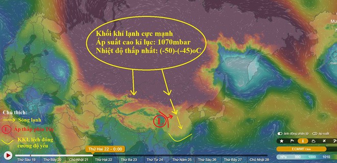 Cực Bắc xuất hiện khối khí lạnh cực mạnh ở mức kỷ lục: Việt Nam có bị ảnh hưởng? - Ảnh 2.