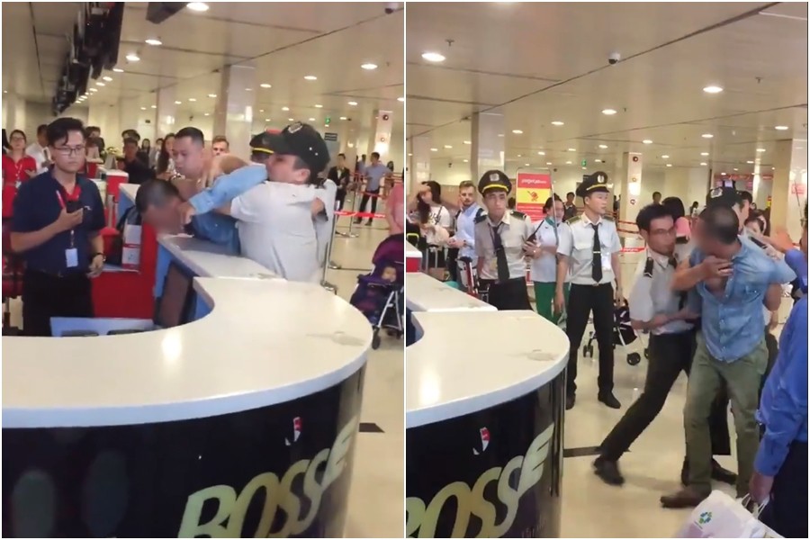 Clip nam hành khách quát mắng ở sân bay vì cho rằng bị bắt xếp hàng nên check-in muộn: Hãng Vietjet lên tiếng - Ảnh 2.