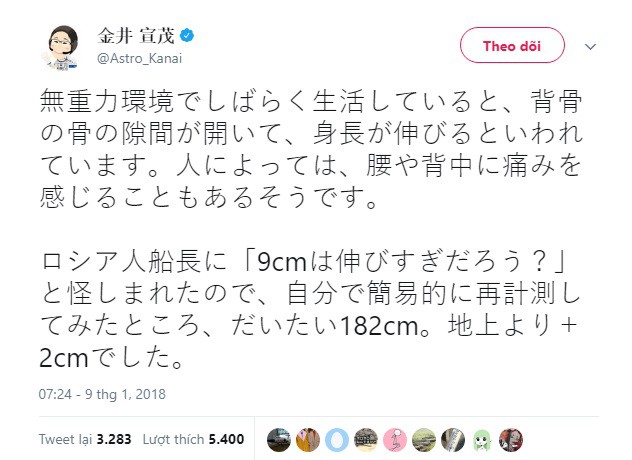 Báo Nhật đính chính: Phi hành gia sống 25 ngày trên vũ trụ chỉ cao lên 2 cm chứ không phải 9cm - Ảnh 2.