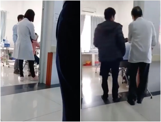 Clip: Sợ h&atilde;i khi phải lấy m&aacute;u trong bệnh viện, b&eacute; g&aacute;i bị bố t&aacute;t d&atilde; man ngay trước mặt c&aacute;c b&aacute;c sĩ khiến nhiều người phẫn nộ - Ảnh 4.