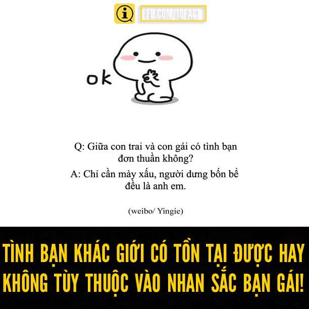 Tình bạn khác giới có thực sự tồn tại hay không là phụ thuộc vào nhan sắc đứa con gái! - Ảnh 1.