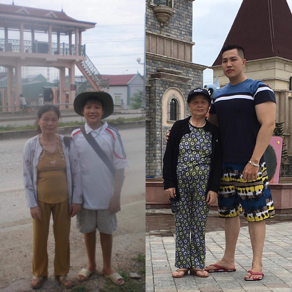 Tham gia Thử thách 10 năm, chàng trai gây sốt khi khoe ảnh từ hồi còn bé xíu bỗng trở thành sumo bên bà thân yêu - Ảnh 1. Tham gia Thử thách 10 năm, chàng trai gây sốt khi khoe ảnh từ hồi còn bé xíu bỗng trở thành sumo bên bà thân yêu - Ảnh 1.