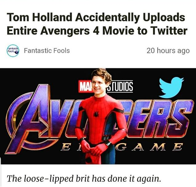 Quen thói tiết lộ nội dung phim, Spider-man Tom Holland lỡ tay đăng cả phần 4 Avengers: End Game lên Twitter mà không biết? - Ảnh 2.