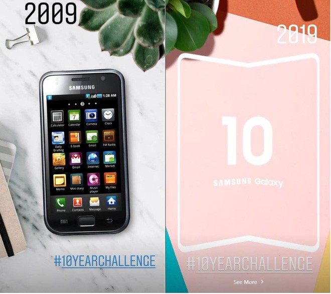 Đến Samsung cũng đu trend 10 Years Challenge để quảng cáo chiếc smartphone màn hình gập sắp tới - Ảnh 1.