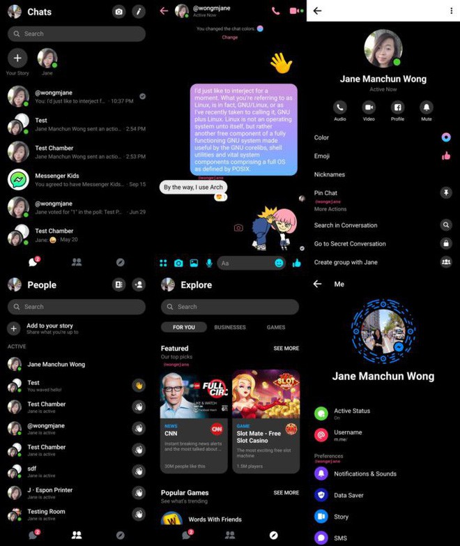 Bản full Facebook Messenger với chế độ Dark Mode là đây: Đen sì đến nỗi không thấy bóng mặt trời - Ảnh 3.