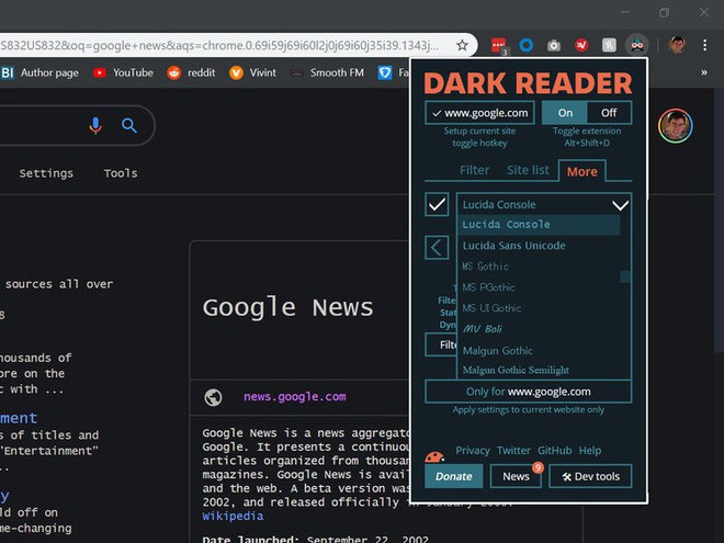 H&ocirc; biến bất kỳ website n&agrave;o sang Dark Mode huyền b&iacute; trong một nốt nhạc, rất th&iacute;ch hợp với c&aacute;c c&uacute; đ&ecirc;m - Ảnh 10.