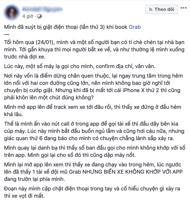 Khách hàng bị giật điện thoại ngay sau khi book xe, nghi bị dàn cảnh: Grab vào cuộc xác minh - Ảnh 1.