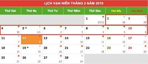 Lịch nghỉ Tết Nguyên đán Kỷ Hợi 2019 chính thức - Ảnh 1.