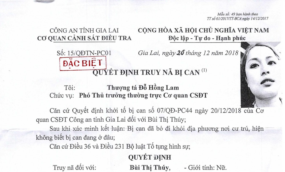 Gia Lai: Truy nã người phụ nữ chiếm đoạt hơn 10 tỷ đồng - Ảnh 1. Gia Lai: Truy nã người phụ nữ chiếm đoạt hơn 10 tỷ đồng - Ảnh 1.