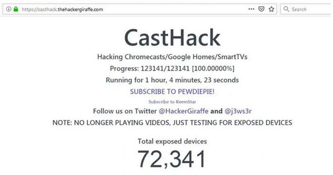 Lại có thêm vụ hack kêu gọi subscribe cho PewDiePie, nạn nhân là hàng nghìn thiết bị Google Chromecast - Ảnh 2.