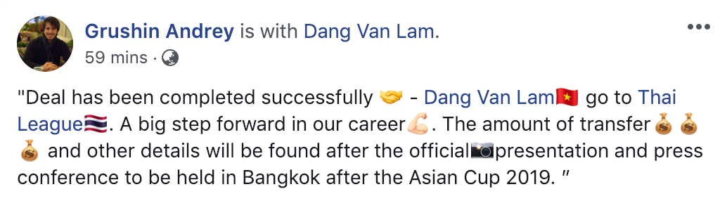 Người đại diện xác nhận: Đặng Văn Lâm sẽ tới Thai League - Ảnh 2. Người đại diện xác nhận: Đặng Văn Lâm sẽ tới Thai League - Ảnh 2.