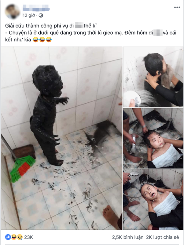 Giải cứu th&agrave;nh c&ocirc;ng phi vụ đi t&egrave; thế kỷ: Cậu b&eacute; đi vệ sinh đ&ecirc;m bị ng&atilde; v&agrave;o b&ugrave;n gieo mạ, to&agrave;n th&acirc;n đen s&igrave; kh&ocirc;ng hở một chỗ trống - Ảnh 1.
