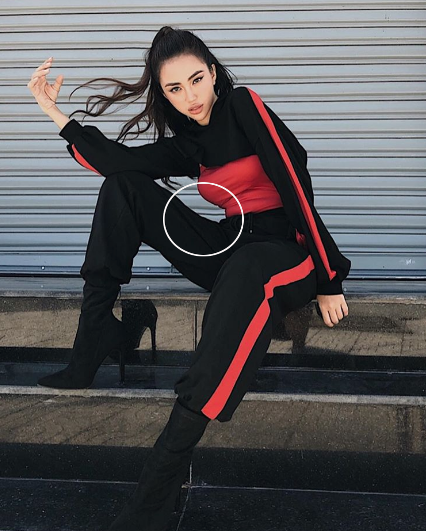 Thiên Nga The Face lại lộ hình photoshop ẩu bóp méo cả cửa cuốn - Ảnh 1. Thiên Nga The Face lại lộ hình photoshop ẩu bóp méo cả cửa cuốn - Ảnh 1.