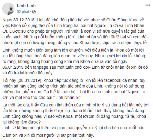 Châu Đăng Khoa thừa nhận mượn thêm ý thơ của một tác giả khác để viết Tình Nhân Ơi, gửi lời xin lỗi về ồn ào - Ảnh 4.