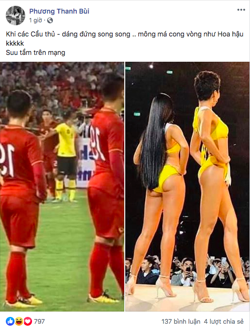 Dàn cầu thủ Việt Nam siêu vòng 3, đứng trên sân đấu mà được ví như HHen Niê thi Hoa hậu! - Ảnh 1.