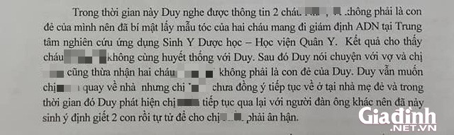 ADN của 2 bé tử vong vì bố ép uống thuốc sâu ở Hà Nội không trùng với nhau - Ảnh 3.