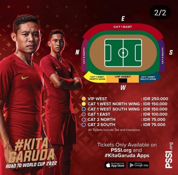 Indonesia bán vé xem vòng loại World Cup 2022 rẻ hơn Việt Nam - Ảnh 1.