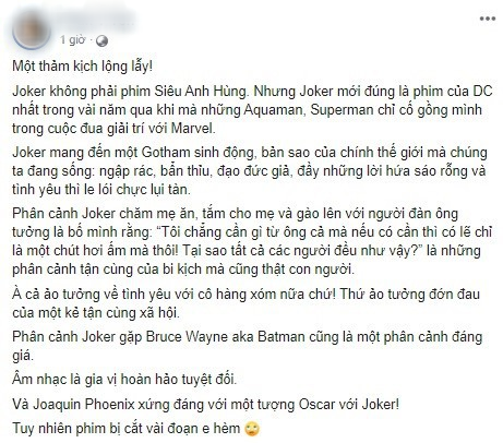 MXH Việt phát cuồng sau suất chiếu đầu tiên của Joker: Tuyệt phẩm từ hình ảnh đến âm thanh, Joaquin là gã hề xuất sắc nhất lịch sử! - Ảnh 6.