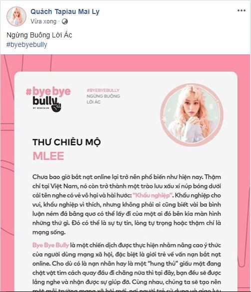 Dàn sao Vbiz hưởng ứng tham gia #ByeByeBully: Đã đến lúc cần lên tiếng chấm dứt mọi hành động cào phím, ném đá giấu tay trên mạng xã hội! - Ảnh 12.