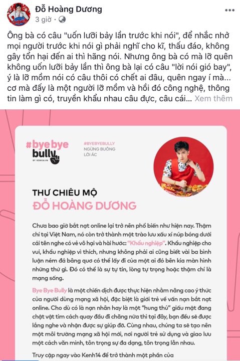 Dàn sao Vbiz hưởng ứng tham gia #ByeByeBully: Đã đến lúc cần lên tiếng chấm dứt mọi hành động cào phím, ném đá giấu tay trên mạng xã hội! - Ảnh 8.