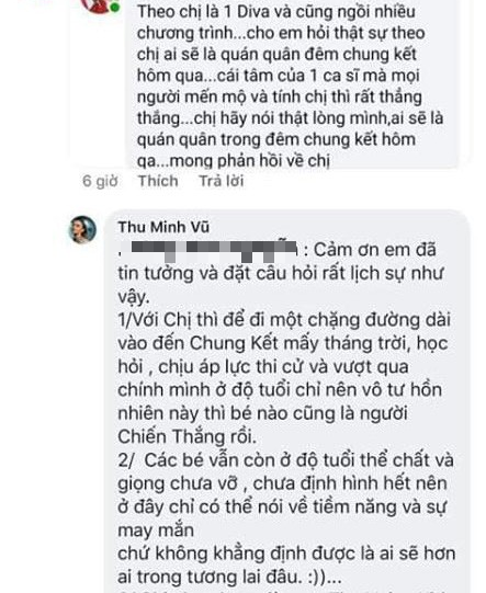 Được hỏi về kết quả ồn &agrave;o của Giọng h&aacute;t Việt nh&iacute;, Thu Minh thẳng thắn trả lời: Ch&uacute;ng ta chia phe ph&aacute;i để l&ecirc;n &aacute;n người lớn nhưng c&ocirc; b&eacute; mới 11 tuổi th&ocirc;i sao nỡ cay nghiệt? - Ảnh 4.