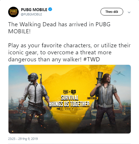 PUBG Mobile mang vũ trụ xác sống The Walking Dead vào cuộc chiến sinh tồn - Ảnh 1.