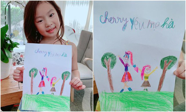 Bà xã Lý Hải dậy thì thành công trong tranh vẽ của con gái, nhưng khả năng viết chữ của Cherry cùng lời nhắn ngọt ngào mới bất ngờ - Ảnh 1.