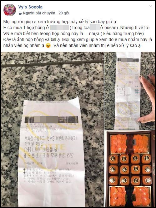 Cô nàng xây xẩm mặt mày khi phát hiện mình mua hộp hồng dẻo... bằng nhựa trị giá 1,6 triệu sau chuyến du lịch Hàn Quốc - Ảnh 1. Cô nàng xây xẩm mặt mày khi phát hiện mình mua hộp hồng dẻo... bằng nhựa trị giá 1,6 triệu sau chuyến du lịch Hàn Quốc - Ảnh 1.