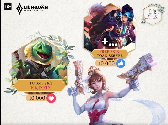 Li&ecirc;n Qu&acirc;n Mobile: Garena tặng FREE cả server tướng mới Krizziz, skin bậc S ở sự kiện 20/10 - Ảnh 2.