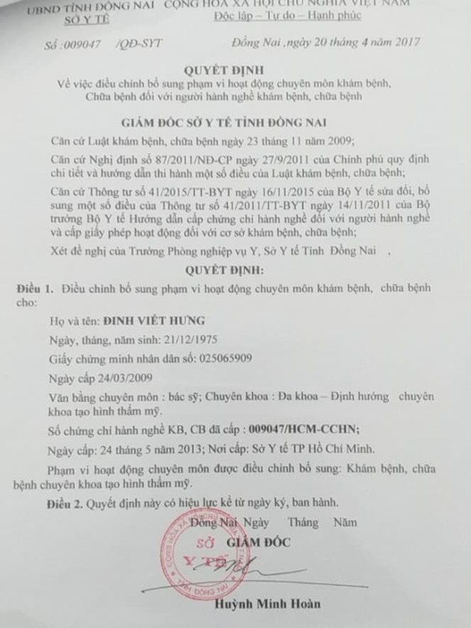 Vụ người vợ 28 tuổi hút mỡ bụng xong mới biết có thai: Bác sĩ thực hiện phẫu thuật sử dụng chứng chỉ giả - Ảnh 2.