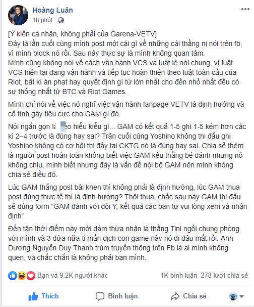 LMHT: BLV Hoàng Luân chính thức ân đoạn nghĩa tuyệt với HLV Tinikun sau hàng loạt drama - Ảnh 1.