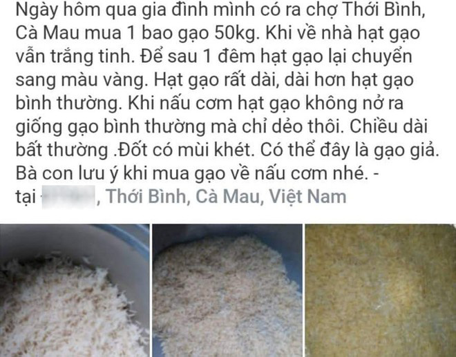 Cà Mau xác minh thông tin gạo không nở, đốt có mùi khét, nghi gạo giả - Ảnh 1.