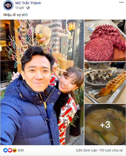“Hộ tống” vợ sang Hàn Quốc quay show truyền hình mới, Trấn Thành không quên hẹn Hari Won đi ăn rồi “tấn công” newsfeed giữa đêm - Ảnh 3.