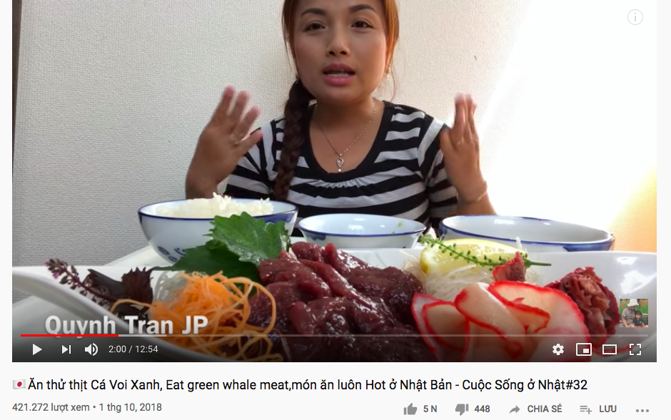 Đăng video ăn thịt cá voi xanh mua ở Nhật khiến dân mạng tranh cãi nảy lửa, Quỳnh Trần JP lên tiếng đáp trả cực gắt - Ảnh 6. Đăng video ăn thịt cá voi xanh mua ở Nhật khiến dân mạng tranh cãi nảy lửa, Quỳnh Trần JP lên tiếng đáp trả cực gắt - Ảnh 6.